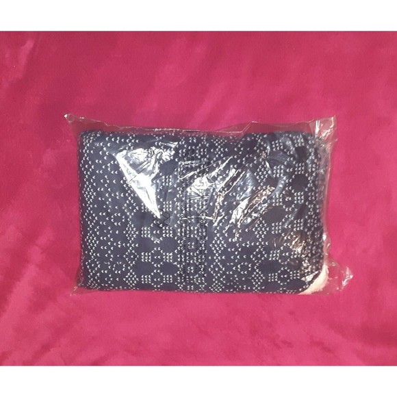 ULTA Navy Blue White Fair Isle Plush Faux Shearling Robe Women's L/XL New - Picture 3 of 4